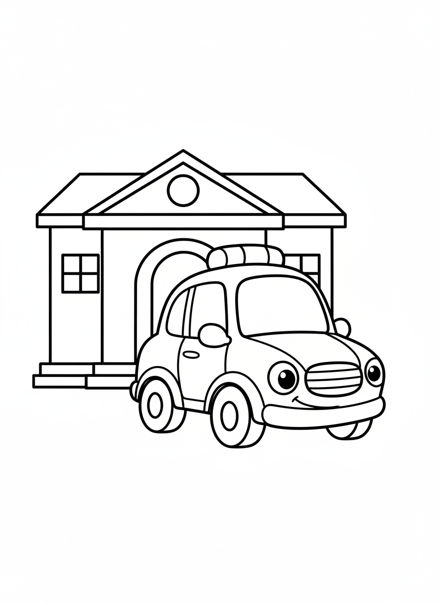 Polizeiauto mit Blaulicht vor einer Bank