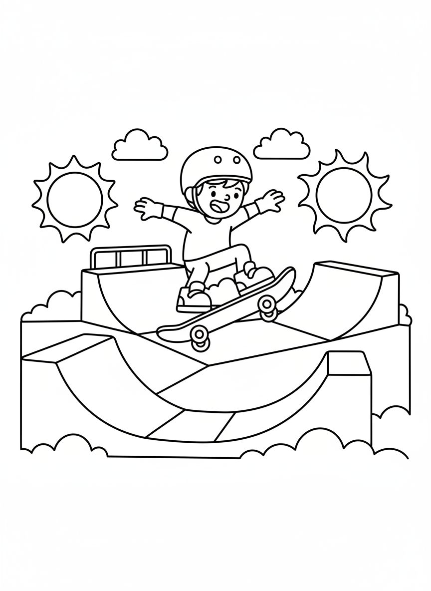 Skateboard-Trick im Skatepark mit Rampen