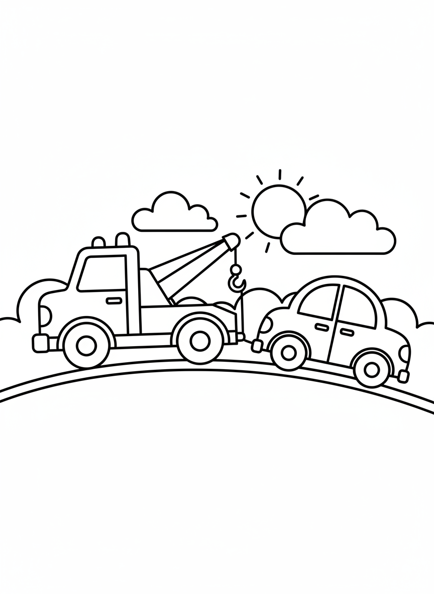 Abschleppwagen hilft einem kaputten Auto