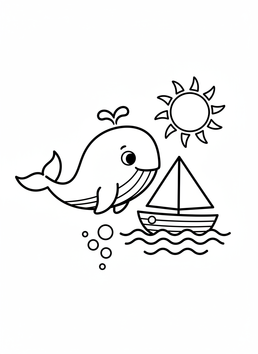 Wal taucht neben einem Segelboot auf