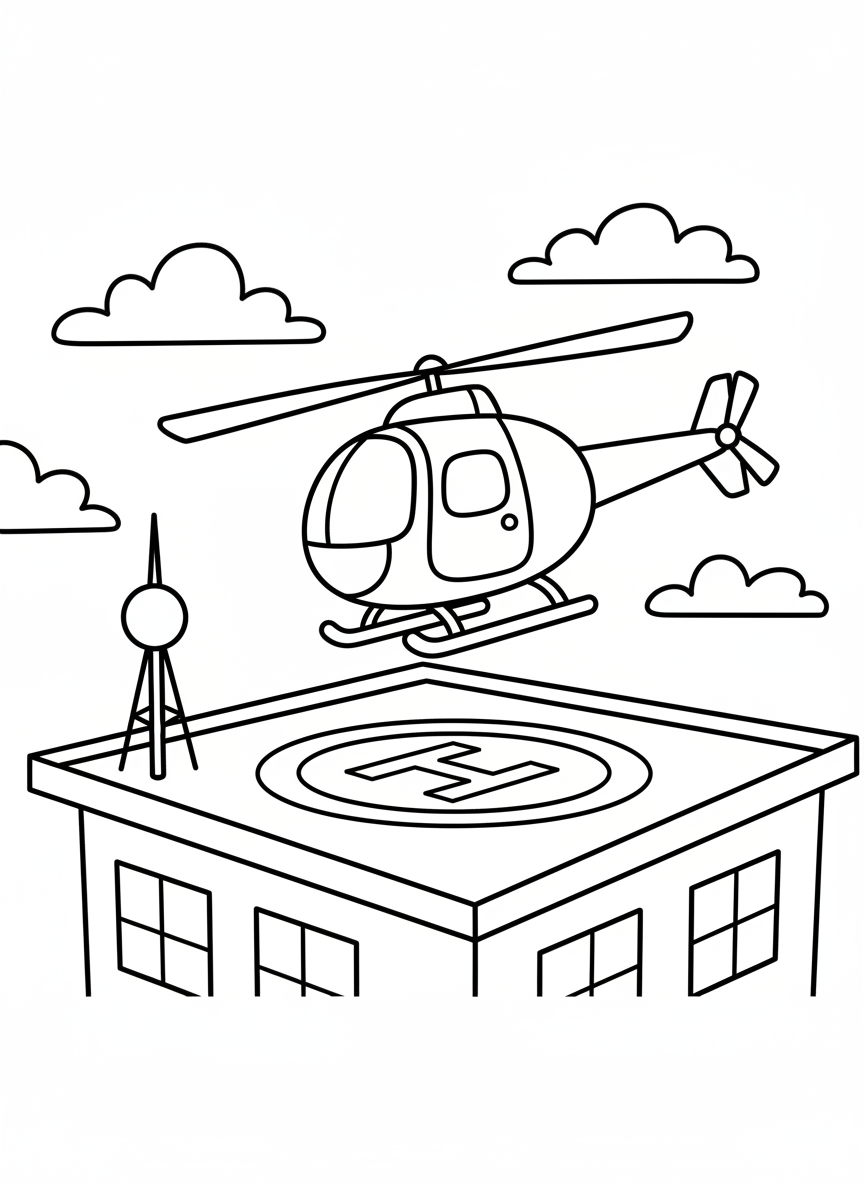 Hubschrauber landet auf einem Dach