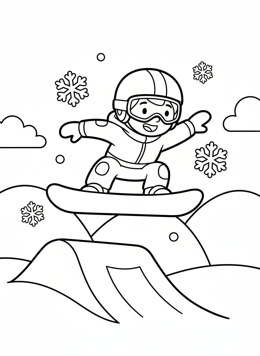 Snowboarder springt über eine Schanze