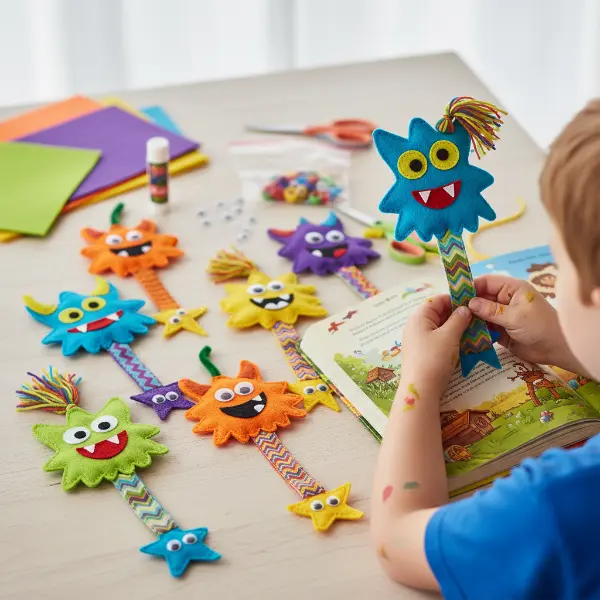 Bunte Monster-Lesezeichen