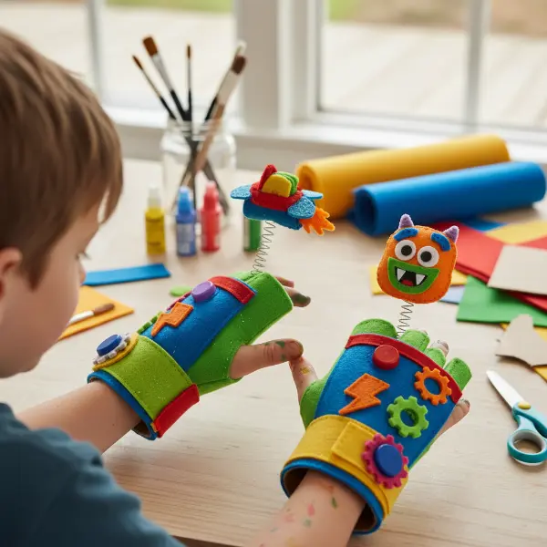 Verstellbare Superhelden-Handschuhe mit "Superkräften"