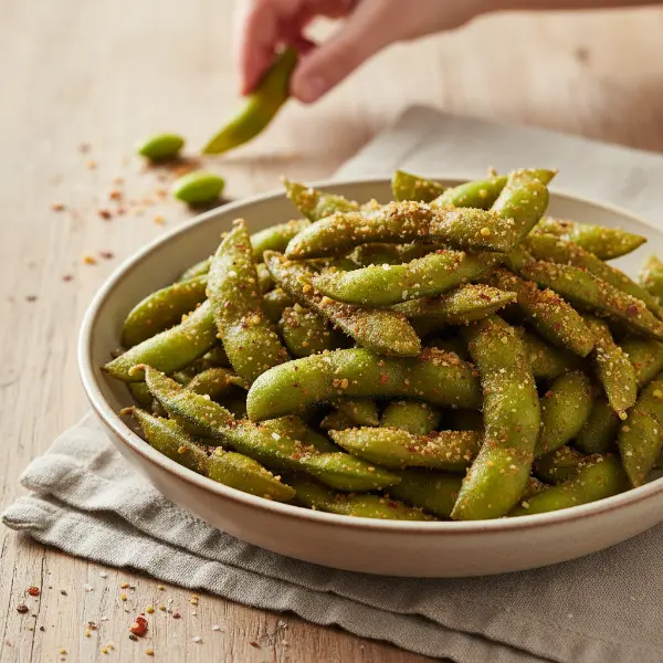 Würzige Edamame im Ganzen